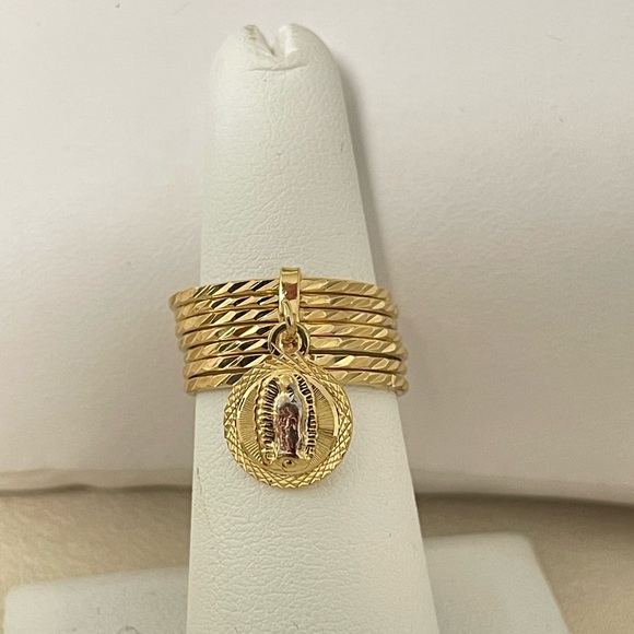 18k Gold Filled Virgen Guadalupe Semanario Ring - Picture 4 of 8